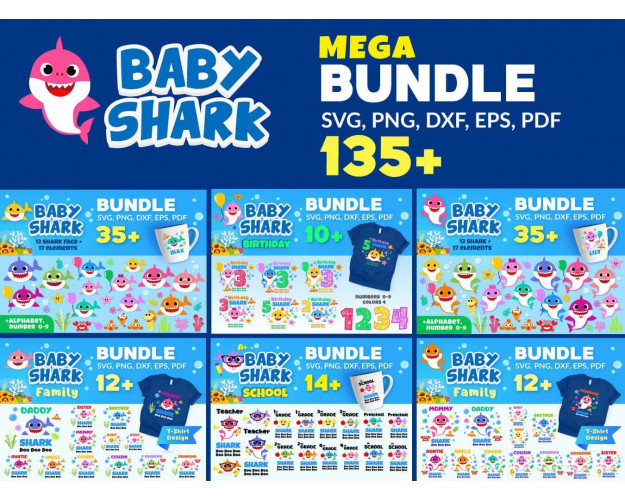Shark Family SVG Bundle 135+