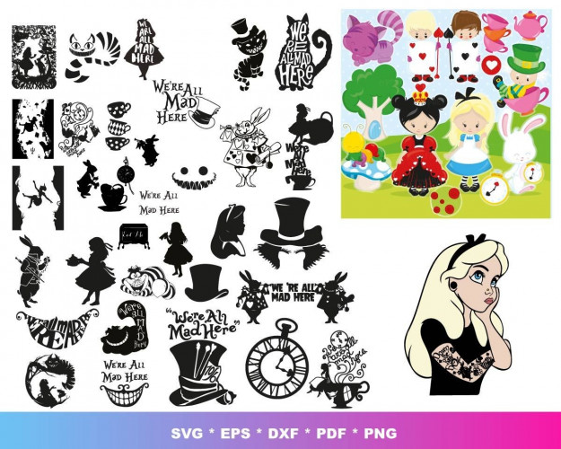 Alice In Wonderland SVG Bundle 200+