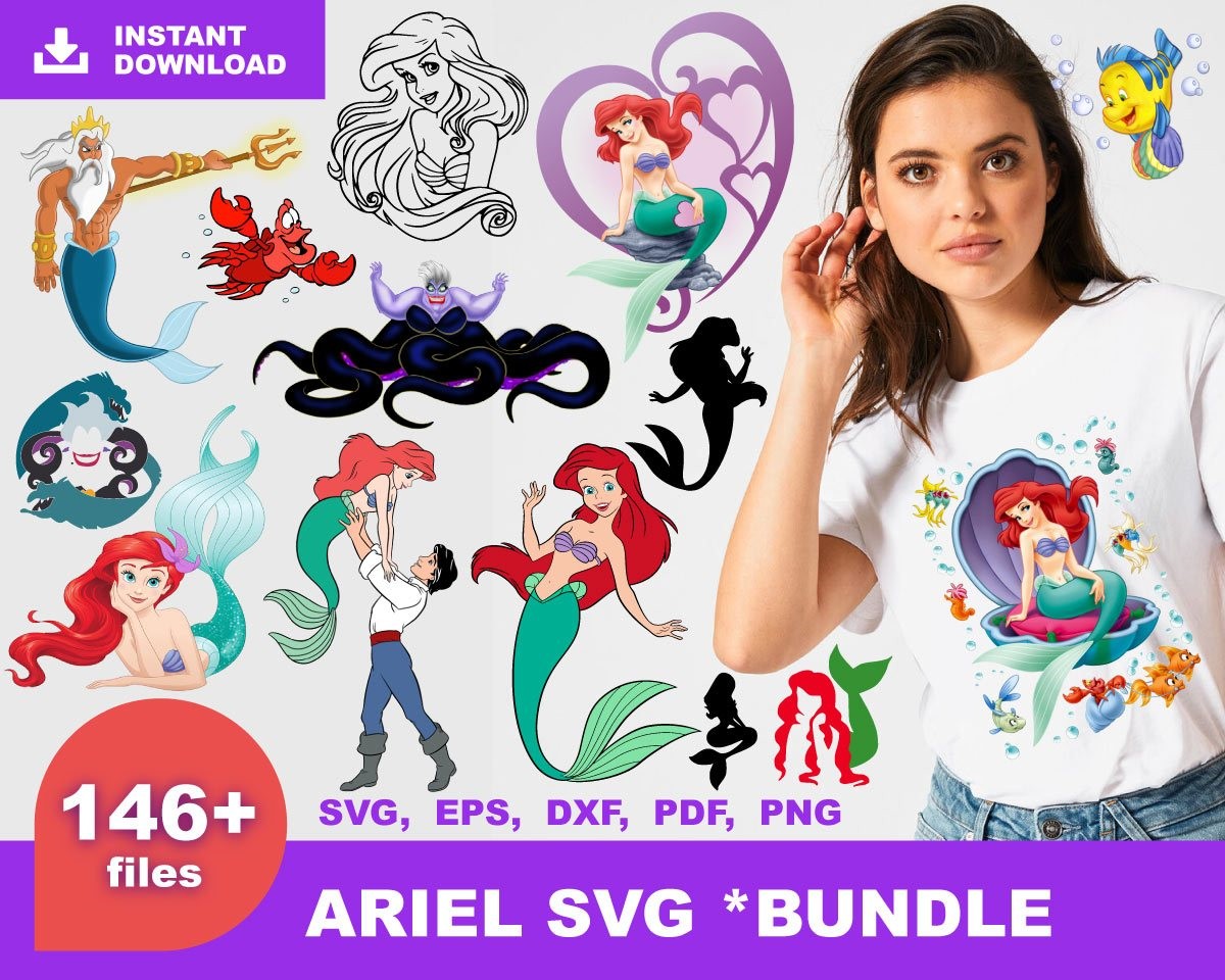 Download Ariel Svg Mega Bundle 146 Svg Png Dxf Pdf 1 0