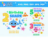 Birthday Shark SVG Bundle 10+