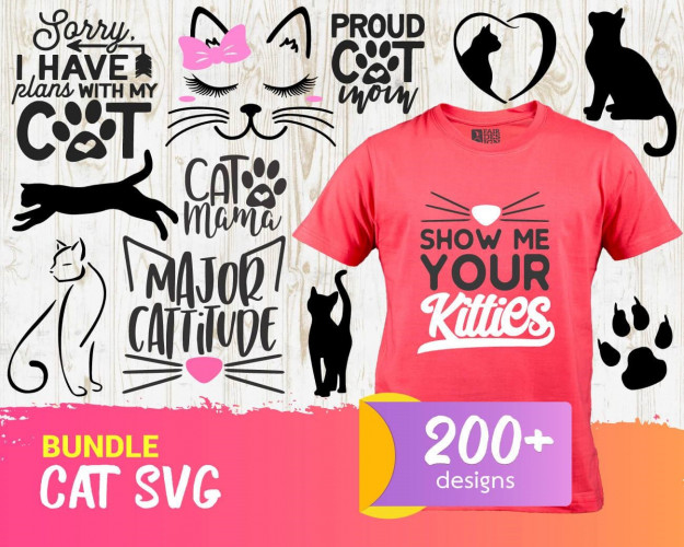 Cat SVG Bundle 200+