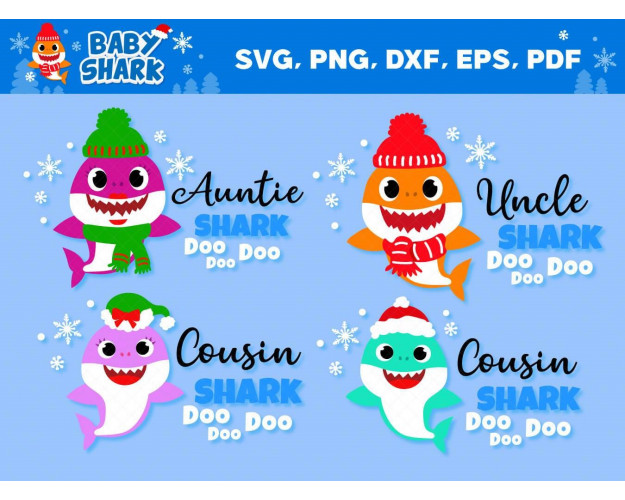 Christmas Shark SVG Bundle 12+