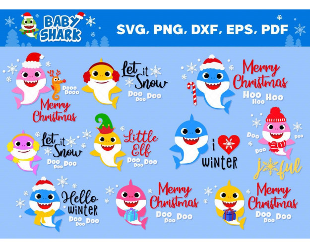 Christmas Shark SVG Bundle 60+