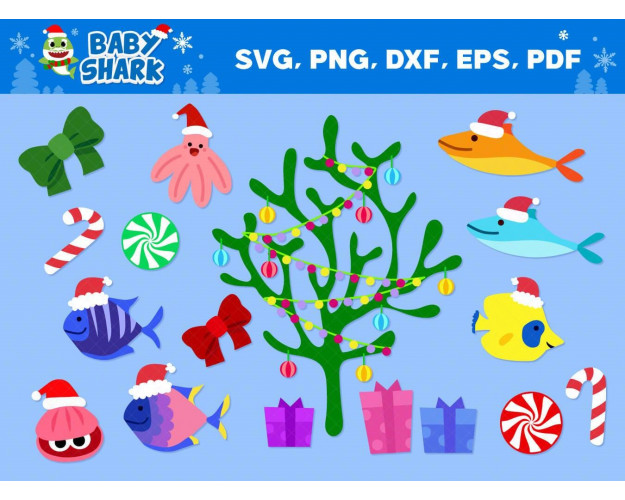 Christmas Shark SVG Bundle 60+