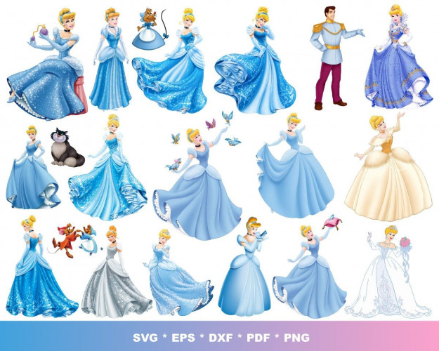 Cinderella SVG Bundle 100+