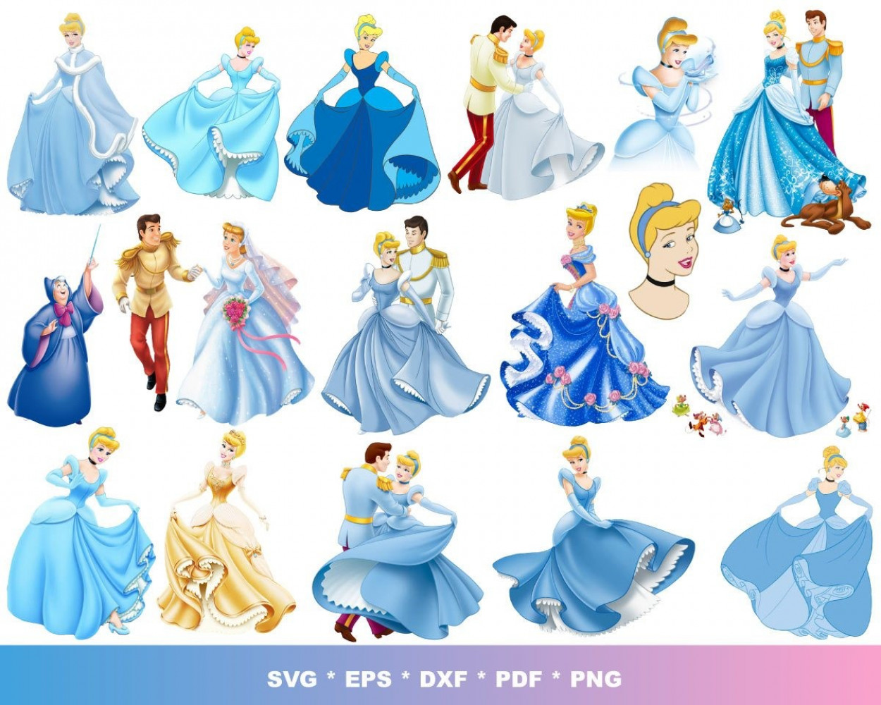 Cinderella SVG 100+ Bundle, Cinderella Cricut, Cinderella Clipart
