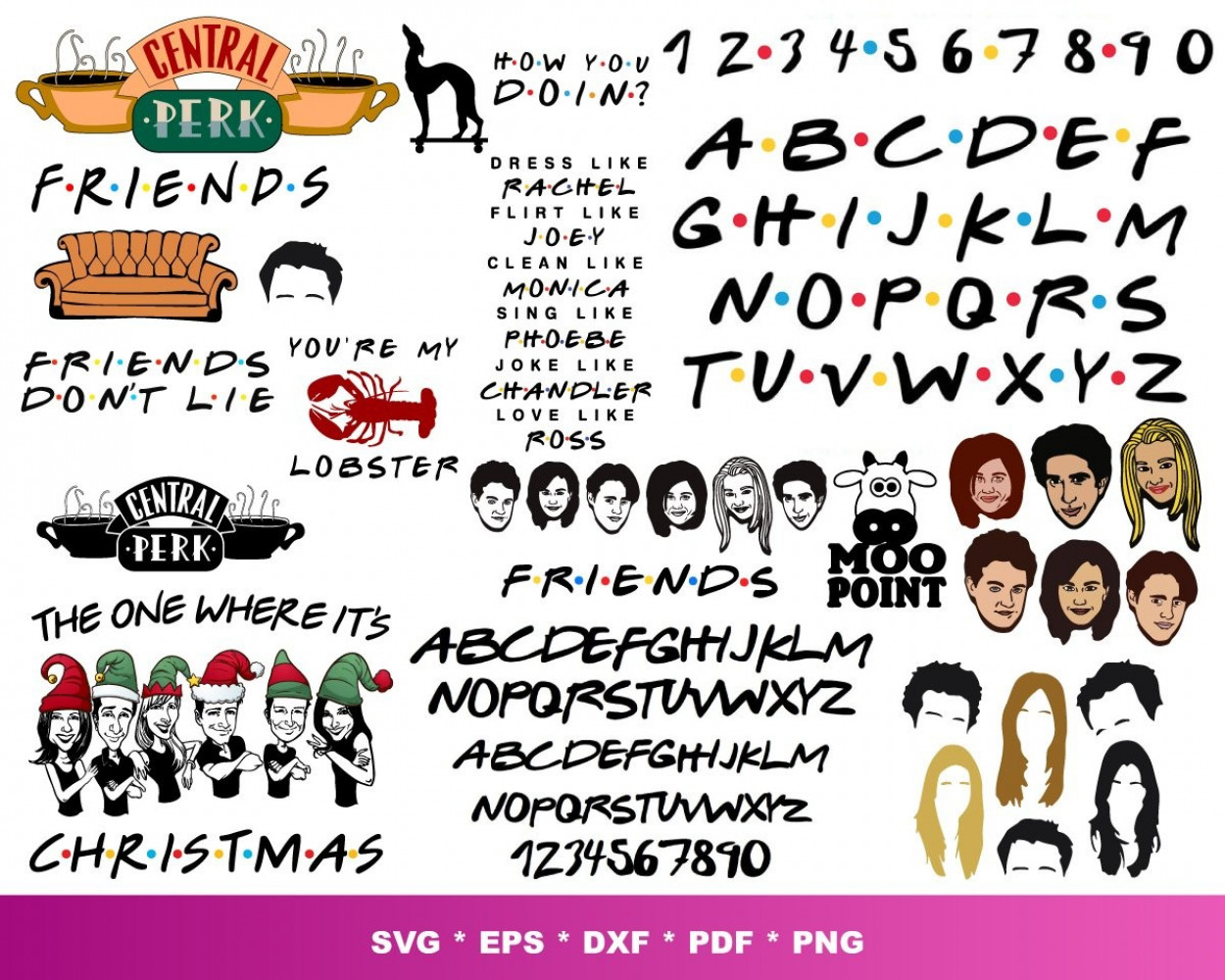 Friends TV Show SVG Bundle 1000+ SVG, PNG, DXF, PDF 1.0
