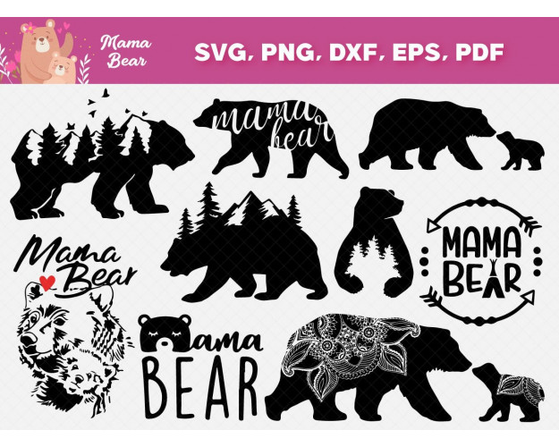 Mama Bear SVG Bundle 50+