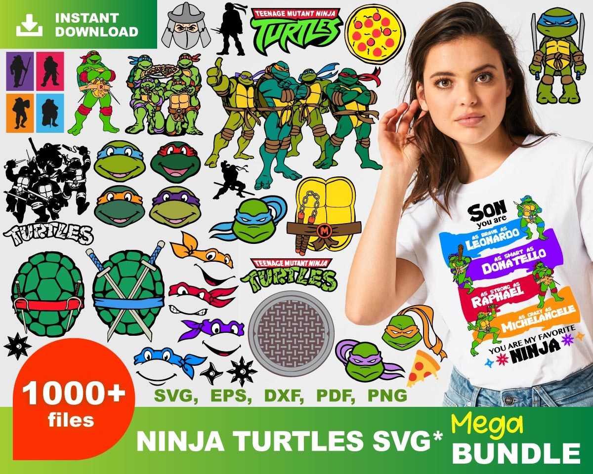 Ninja Turtles SVG 1000+ Bundle, Ninja Turtles Cricut, Ninja Clipart