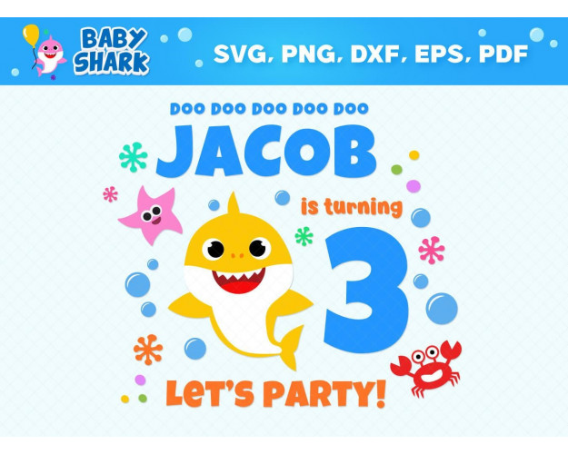 Baby Shark Party SVG Bundle 3+