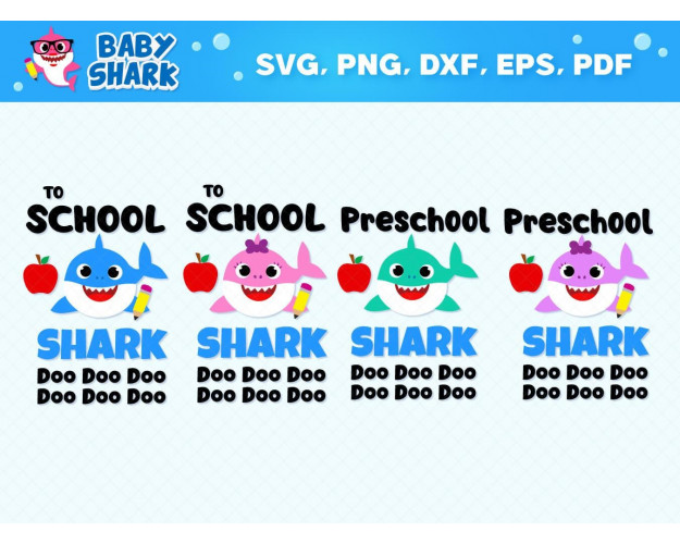 Baby Shark School SVG Bundle 14+