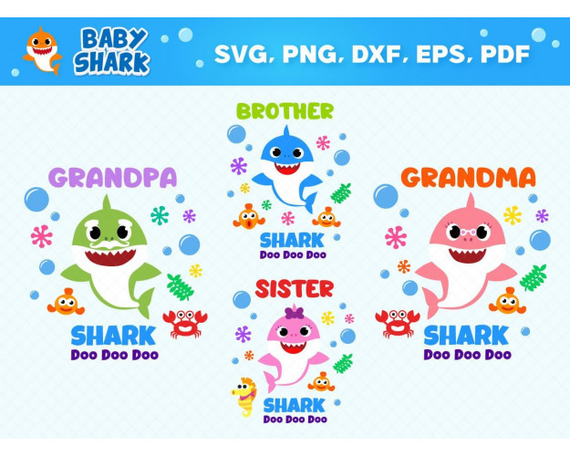 Shark Family FUN SVG Bundle 8+