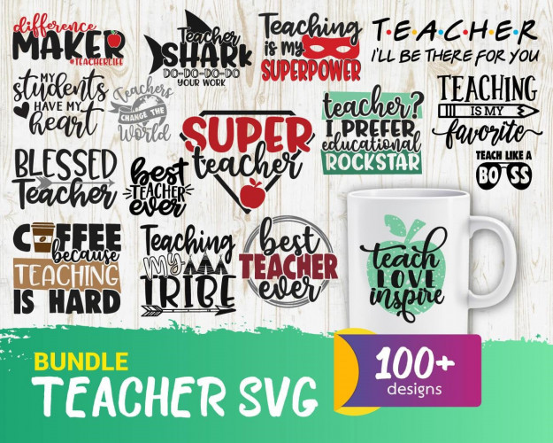 Teacher SVG Bundle 100+