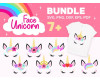 Unicorn Face SVG Bundle 7+
