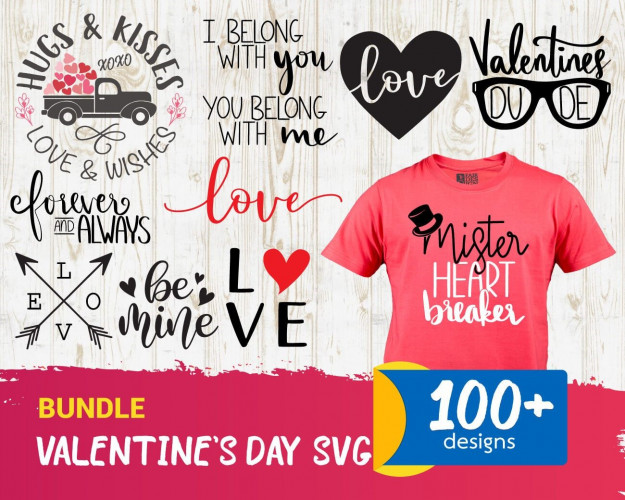 Valentine SVG Bundle 100+