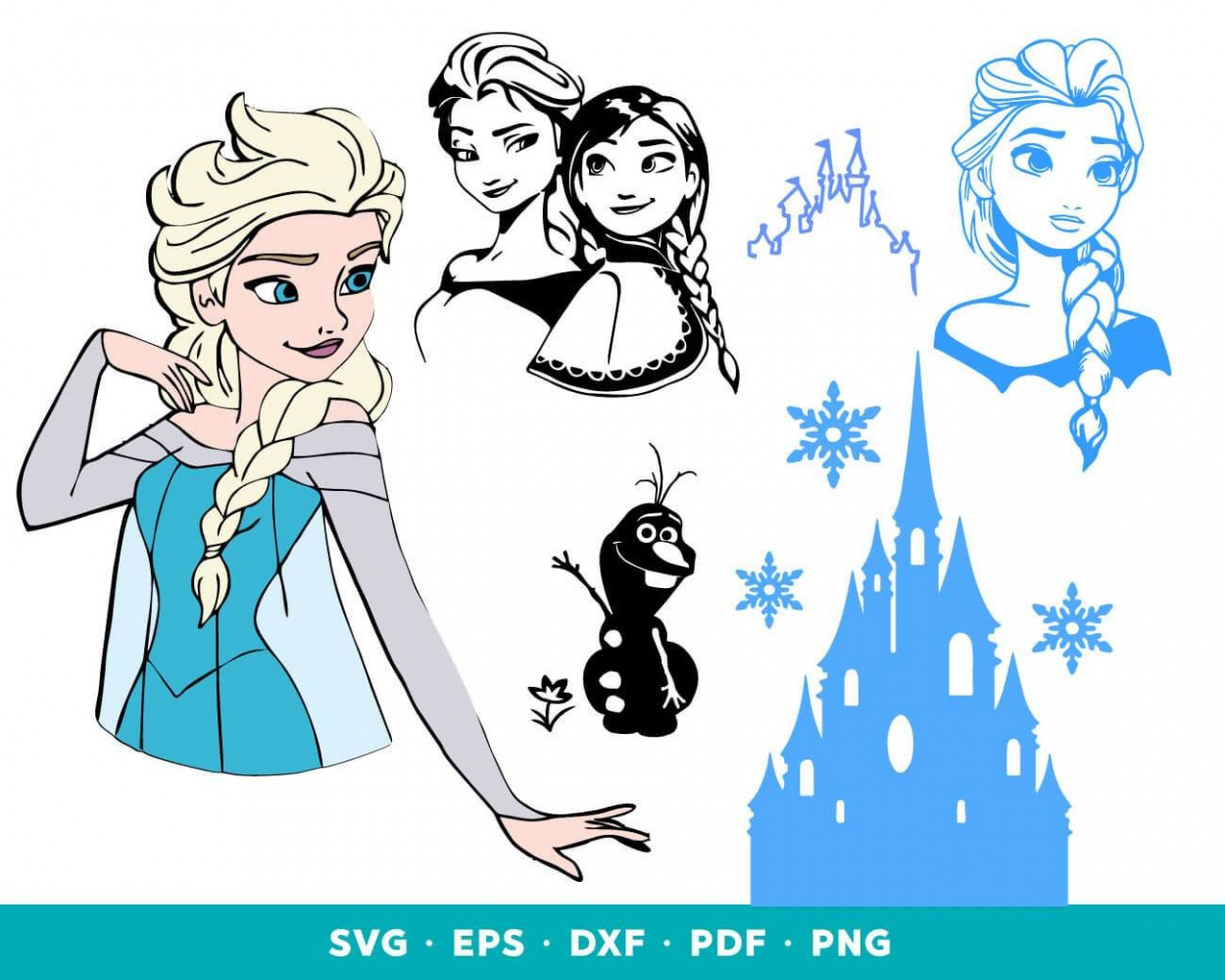Frozen SVG Bundle 15+ SVG, PNG, DXF, PDF Set 2