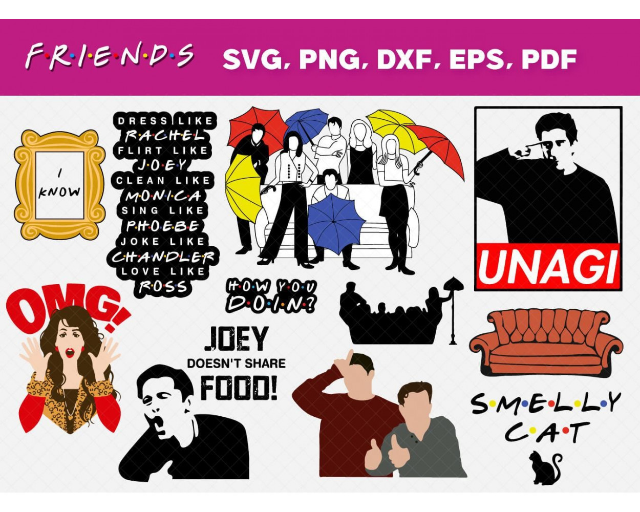 Friends Svg Bundle Png Friends Tv Show Svg Files For Cricut Cameo My Xxx Hot Girl 2165