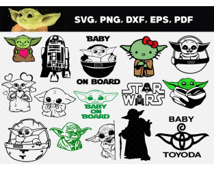 Baby Yoda Bundle SVG, Cricut, Clipart, PNG, Vector – PimpYourWorld