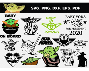 Baby Yoda Bundle SVG, Cricut, Clipart, PNG, Vector – PimpYourWorld