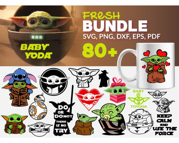 Baby Yoda SVG Bundle 80+