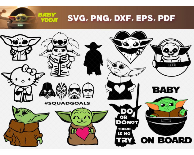 Baby Yoda SVG Bundle 80+