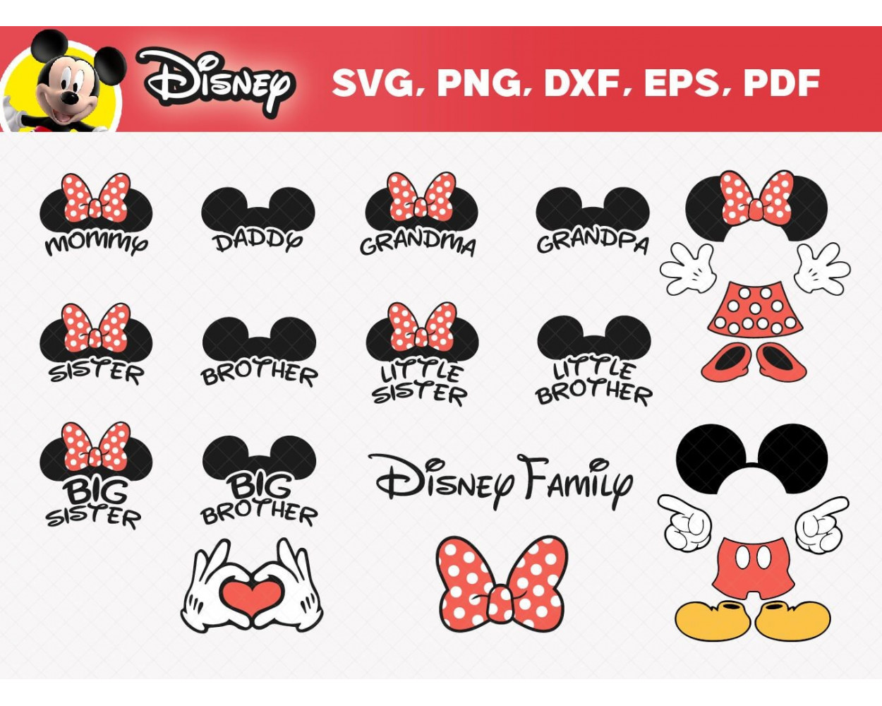 Disney SVG Bundle, High-Quality SVG Files for Crafting, Party