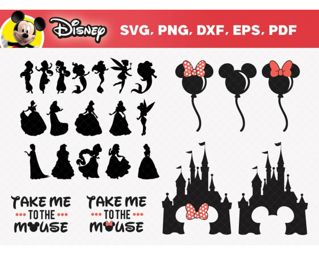 Disney SVG Bundle, High-Quality SVG Files for Crafting, Party Decorations, Apparel and Accessories