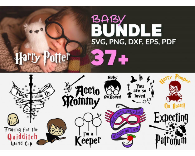 Crafting Fun with Harry Potter, Baby SVG Bundle, Digital Vector Files and Cut Files for Cricut