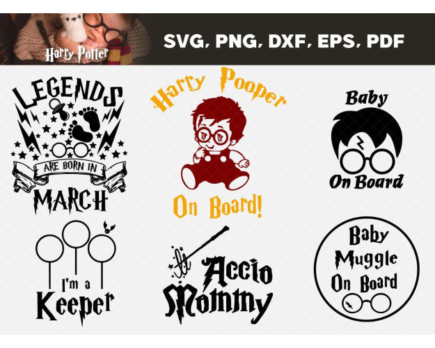 Crafting Fun with Harry Potter, Baby SVG Bundle, Digital Vector Files and Cut Files for Cricut