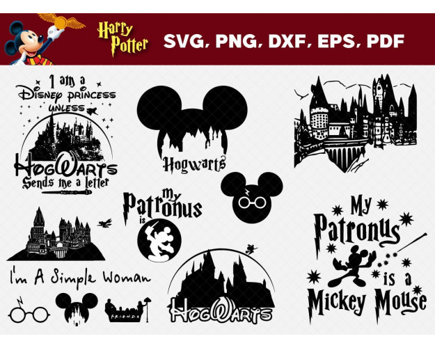 Harry Potter Disney SVG Bundle 17+