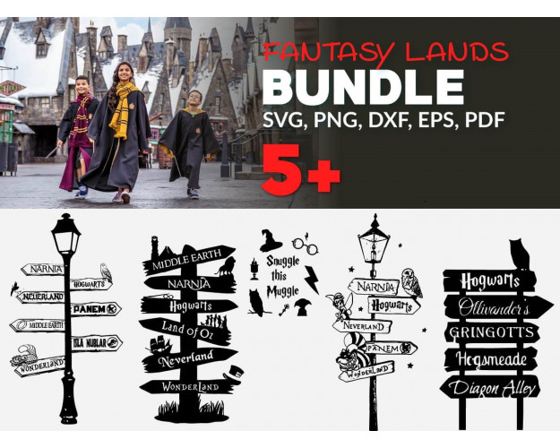Fantasy Lands Sing SVG Bundle 5+