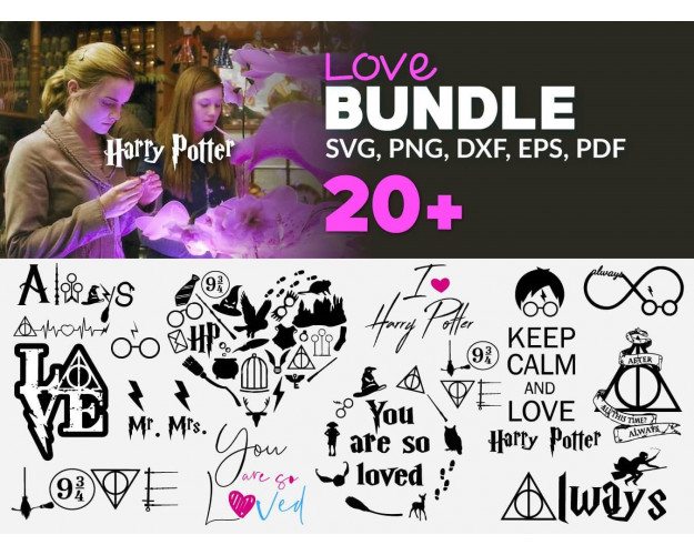 Harry Potter Love SVG Bundle 20+