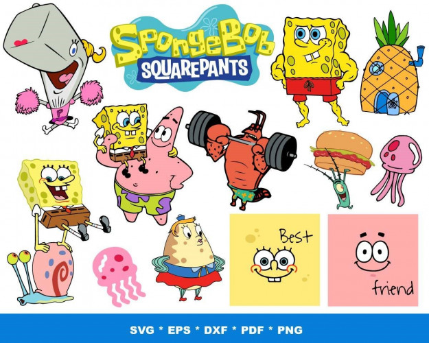 Spongebob, Spongebob Clipart, Sponge Bob Svg, Sponge Bob Png, Spongebob Birthday, Cartoon, Patrick, Bikini Bottom Svg