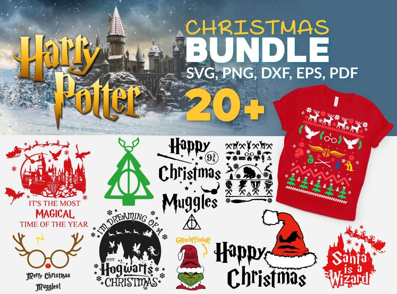 Wizardly Christmas Tree Svg, Harry Potter Christmas Tree Svg