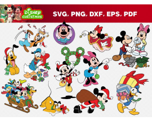 Mickey Squad Deco Svg, Christmas Disney Character Svg