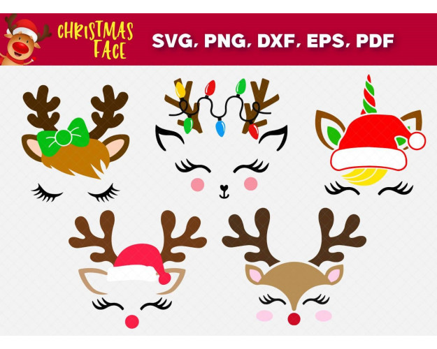 Christmas Face SVG Bundle 20+