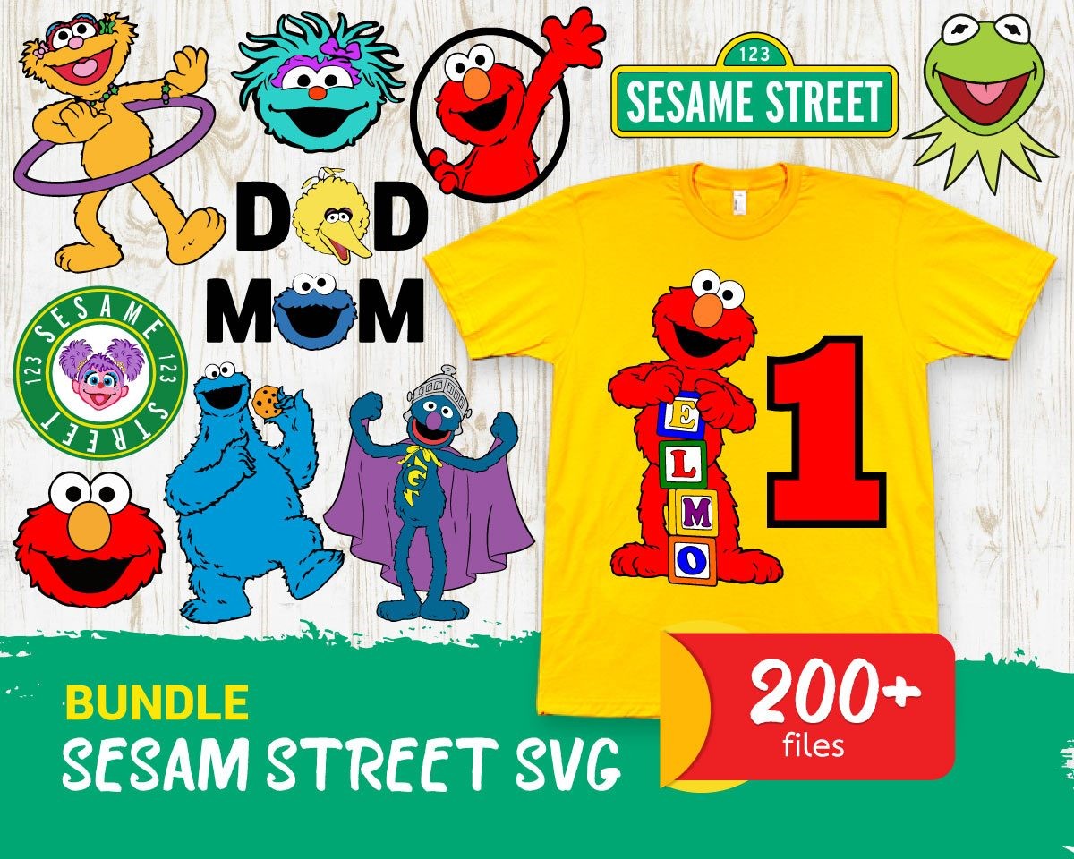 Sesame Street Characters Faces svg, png bundle - Digital File- LAYERED