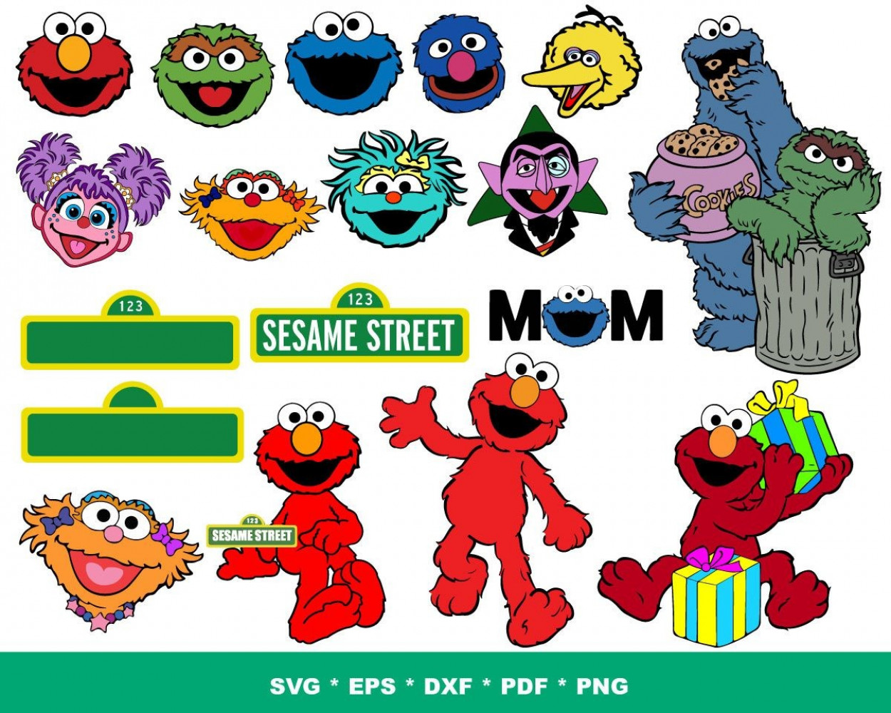 Sesam Street SVG 200+ Bundle, Sesam Street Cricut, Sesam Clipart