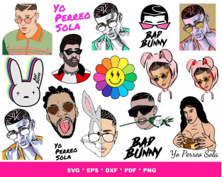 Bad Bunny Martinez Rapper SVG Funny Best Design Digital Files