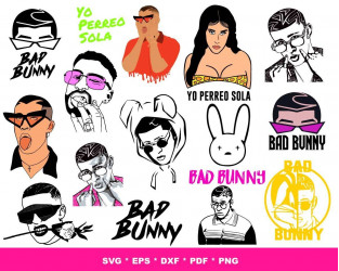 Bad Bunny Martinez Rapper SVG Funny Best Design Digital Files