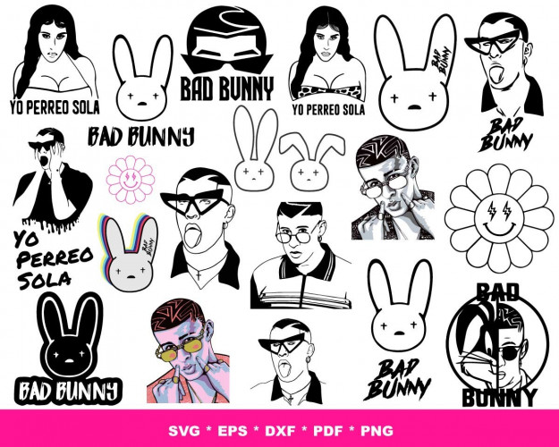 Bad Bunny SVG Bundle 250+