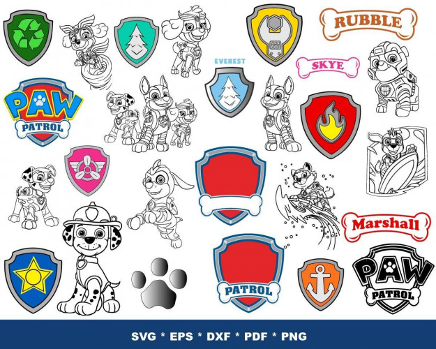 Paw Patrol SVG Bundle, Birthday, Paw Svg, Characters Svg, Paw Patrol, Paw Patrol Birthday