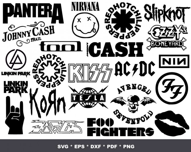 Rock Band Logo SVG Bundle 400+