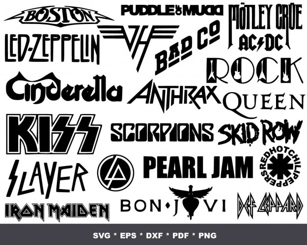 Rock Band Logo SVG Bundle 400+
