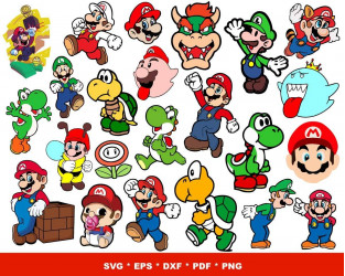 Super Mario SVG Luigi Svg Paper Mario Svg Mario Characters Svg Princess  Peach Svg Cut Files for Cricut Instant Download 