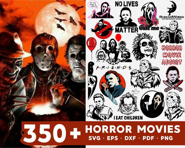 Horror Movies SVG Bundle 350+