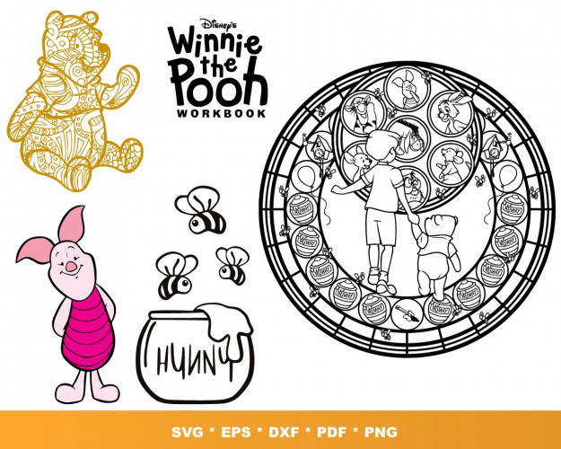 Winnie the Pooh SVG Bundle 100+ SVG, PNG, DXF, PDF 2.0