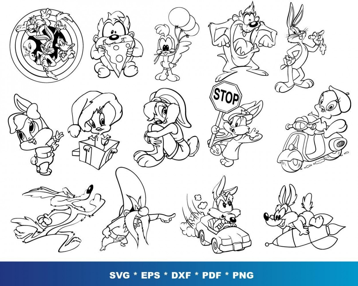 Layered Svg, Cartoon Svg, Birthday Svg Bundle, Bugs Bunny, Looney Tunes ...
