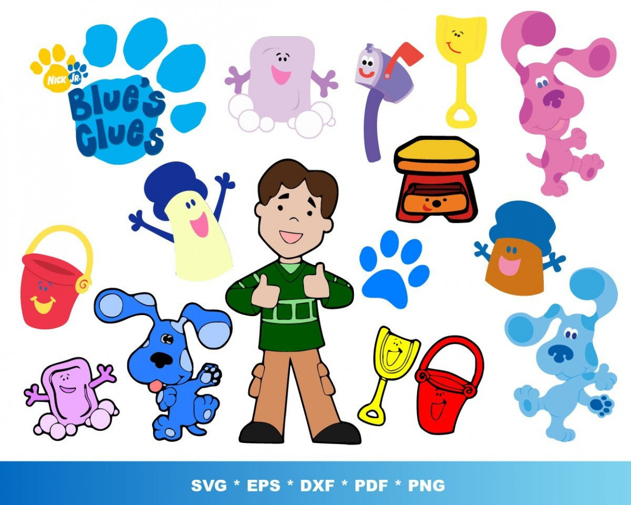 Blues Clues Svg Blues Clues Clipart Blues Clues Svg Blues Etsy Denmark Images And Photos Finder 