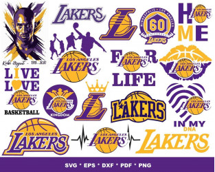 Lakers Basketball Curved Layouts Svg Eps Dxf Png Digital 